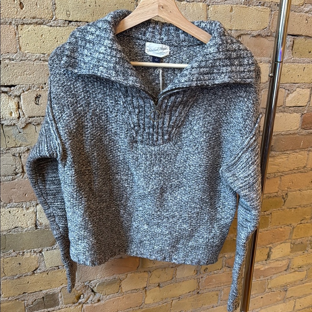 Universal Thread Grey Quarter Zip Sweater NWT